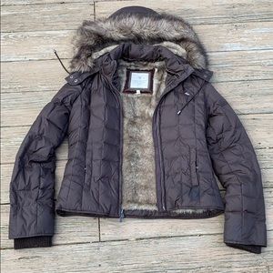 WORN ONLY 2x Full Faux Fur Lined Abercrombie Coat